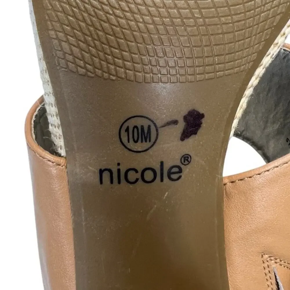 Nicole Briar snakeskin block heel sandal, Brown & Metallic Gold, 10m NWOB - Picture 11 of 13